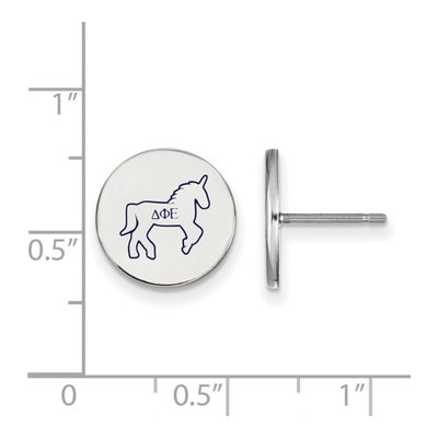 Delta Phi Epsilon Sterling Silver Sorority Symbol Stud Earrings – view 2