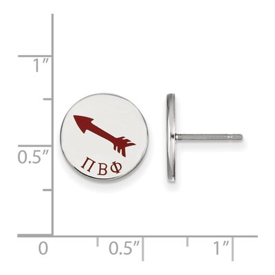 Pi Beta Phi Sterling Silver Sorority Symbol Enamel Stud Earrings – view 2