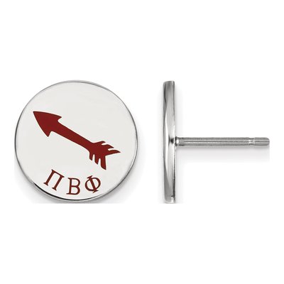 Pi Beta Phi Sterling Silver Sorority Symbol Enamel Stud Earrings