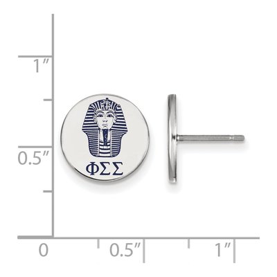 Phi Sigma Sigma Sterling Silver Enamel Stud Earrings – view 2