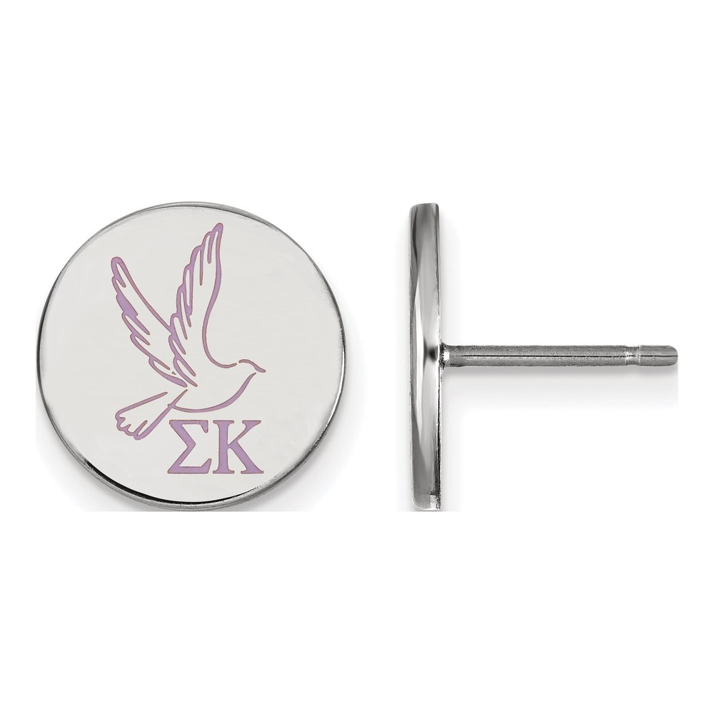 Sigma Kappa Sterling Silver Enamel Stud Earrings