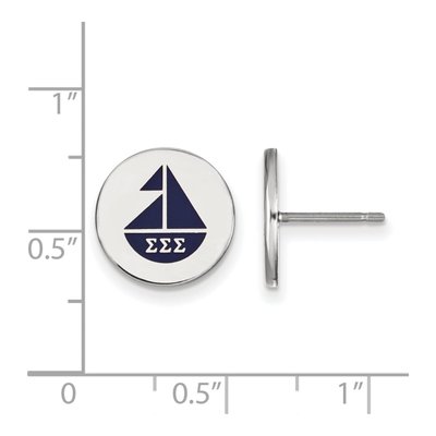 Sigma Sigma Sigma Sterling Silver Enamel Stud Earrings – view 2