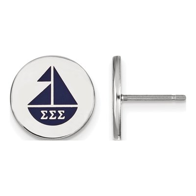Sigma Sigma Sigma Sterling Silver Enamel Stud Earrings