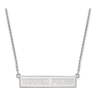 Texas Christian University Sterling Silver TCU Horned Frogs Bar Necklace
