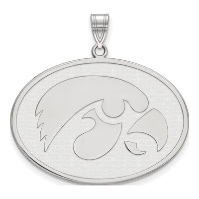 University of Iowa Sterling Silver Extra Large Hawk Pendant