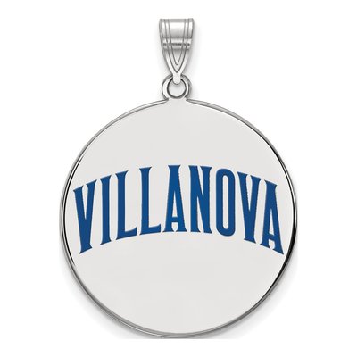 Villanova University Sterling Silver Extra Large Enamel Disc Pendant