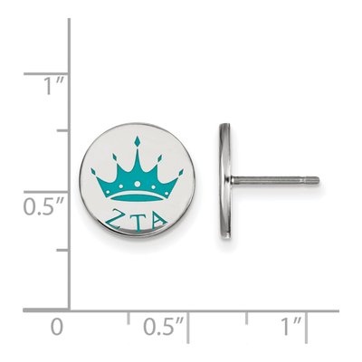Zeta Tau Alpha Sterling Silver Enamel Stud Earrings – view 2