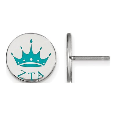 Zeta Tau Alpha Sterling Silver Enamel Stud Earrings