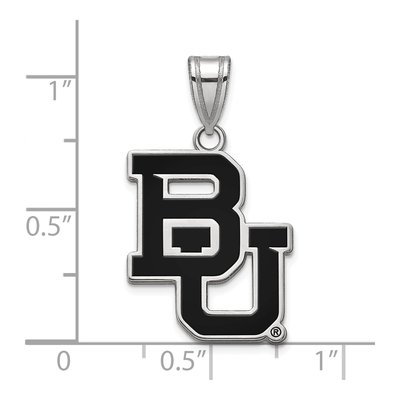Baylor University Sterling Silver Large Bears Enameled Pendant – view 3