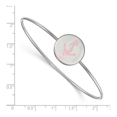 Delta Gamma Sterling Silver Large Enameled Slip-On Bangle Bracelet – view 2