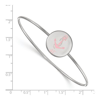 Delta Gamma Sterling Silver Large Enameled Slip-On Bangle Bracelet – view 3