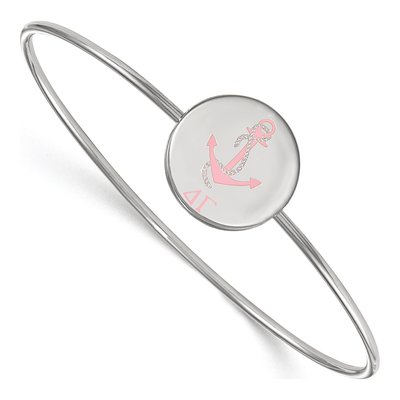 Delta Gamma Sterling Silver Large Enameled Slip-On Bangle Bracelet