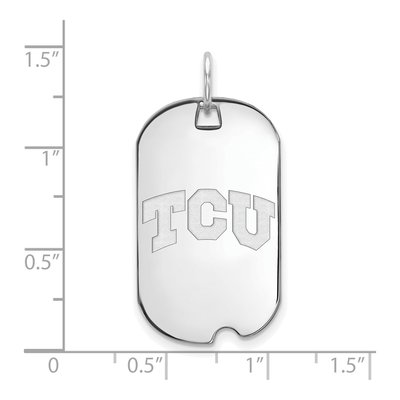Texas Christian University Sterling Silver TCU Horned Frogs Dog Tag Pendant – view 2