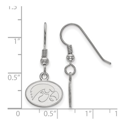 University of Iowa Sterling Silver Hawk Wire Earrings – view 2