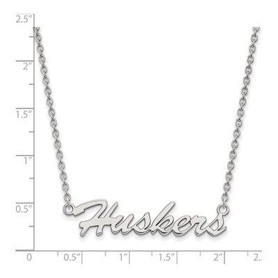 University of Nebraska Sterling Silver Medium Huskers Script Necklace – view 2