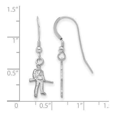 West Virginia University Sterling Silver WVU Mountaineers Wire Earrings – view 2