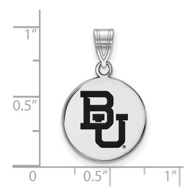 Baylor University Sterling Silver Medium Bears Enameled Disc Pendant – view 2
