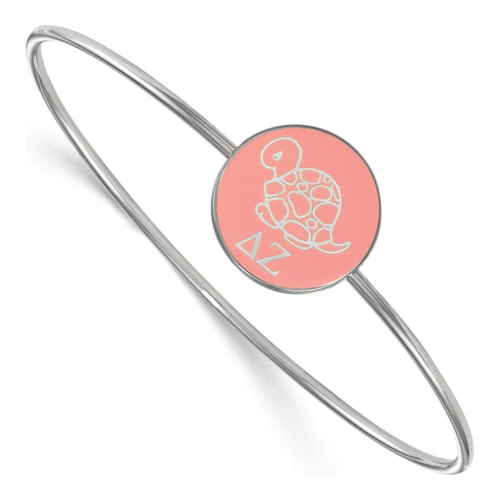 Delta Zeta Sterling Silver Large Enameled Slip-On Bangle Bracelet
