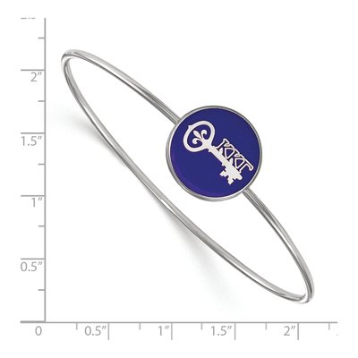 Kappa Kappa Gamma Sterling Silver Large Enamel Slip-On Bangle Bracelet – view 2