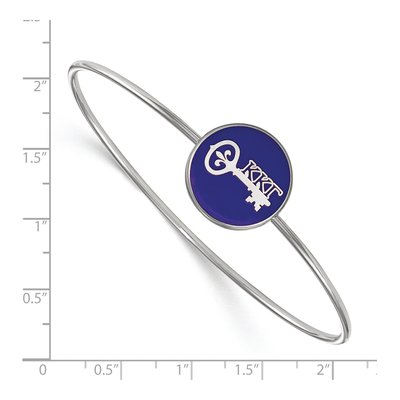 Kappa Kappa Gamma Sterling Silver Large Enamel Slip-On Bangle Bracelet – view 3