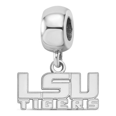 Louisiana State University Sterling Silver Extra Small LSU Tigers Dangle Bead