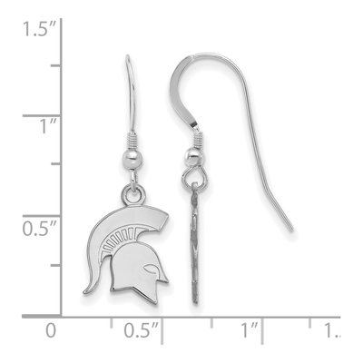 Michigan State University Sterling Silver Spartan Wire Earrings – view 2