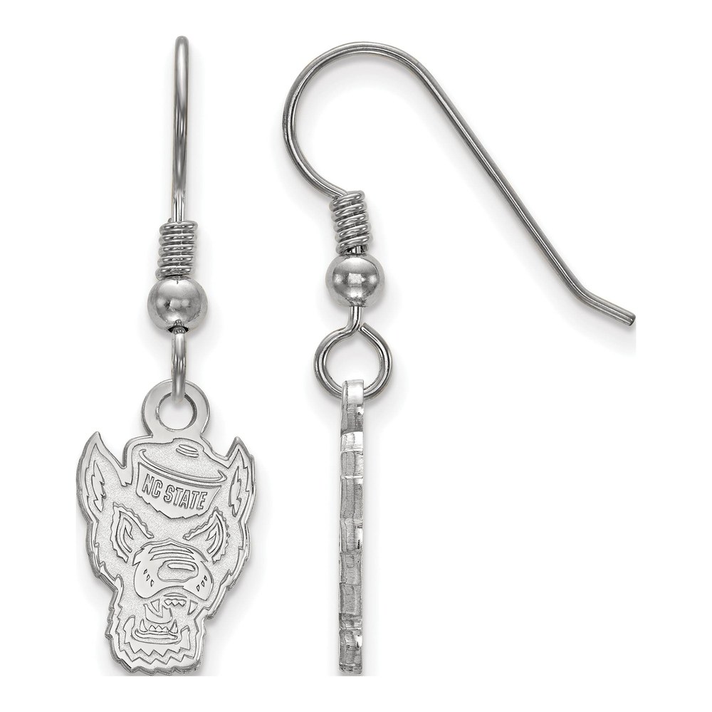 North Carolina State University Sterling Silver NC Wolf Earrings