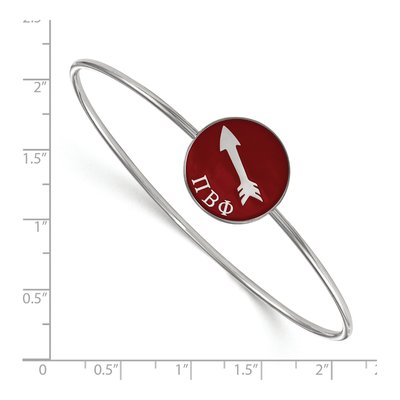 Pi Beta Phi Sterling Silver Large Slip-On Bangle Bracelet – view 2