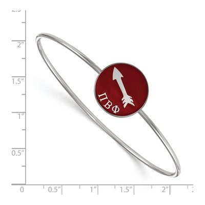 Pi Beta Phi Sterling Silver Large Slip-On Bangle Bracelet – view 3