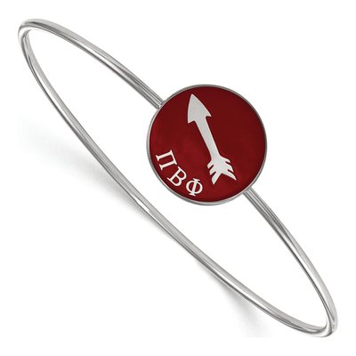 Pi Beta Phi Sterling Silver Large Slip-On Bangle Bracelet