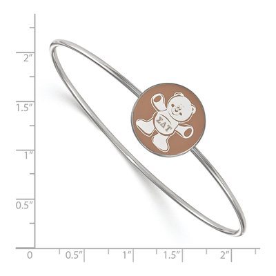 Sigma Delta Tau Sterling Silver Large Enamel Slip-On Bangle Bracelet – view 2