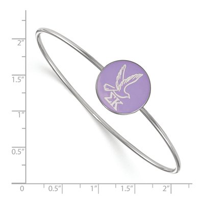 Sigma Kappa Sterling Silver Large Enamel Slip-On Bangle Bracelet – view 2