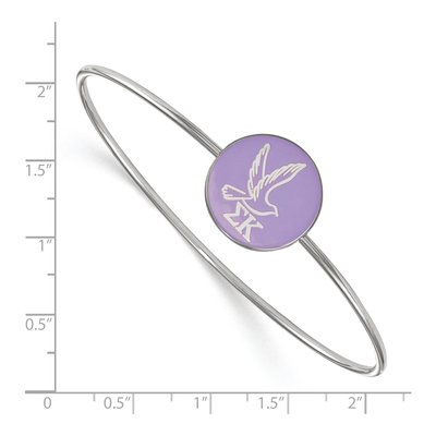 Sigma Kappa Sterling Silver Large Enamel Slip-On Bangle Bracelet – view 3