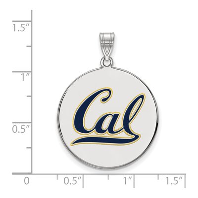 University of California Berkeley Sterling Silver UC Extra Large Enamel Disc Pendant – view 2