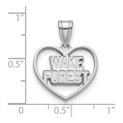 Wake Forest University Sterling Silver Medium Deacon Heart Pendant – view 3