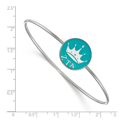 Zeta Tau Alpha Sterling Silver Large Slip-On Bangle Bracelet – view 2