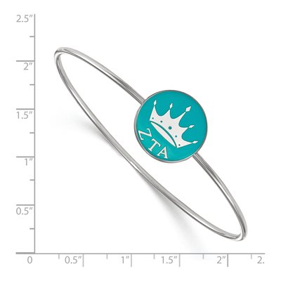 Zeta Tau Alpha Sterling Silver Large Slip-On Bangle Bracelet – view 3