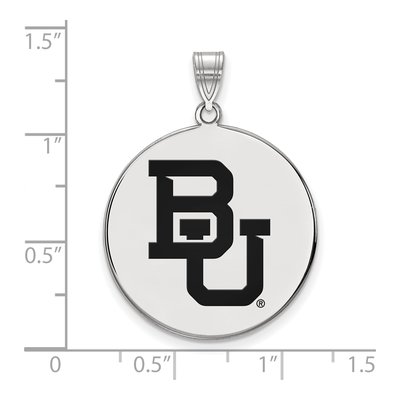 Baylor University Sterling Silver Extra Large Bears Enamel Disc Pendant – view 2