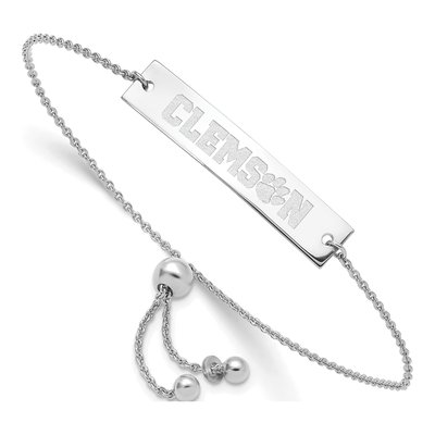 Clemson University Sterling Silver Bar Bracelet