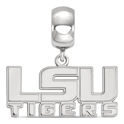 Louisiana State University Sterling Silver Small LSU Tigers Dangle Bead – view 3
