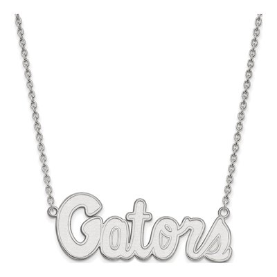 University of Florida Sterling Silver Large Gators Script Necklace