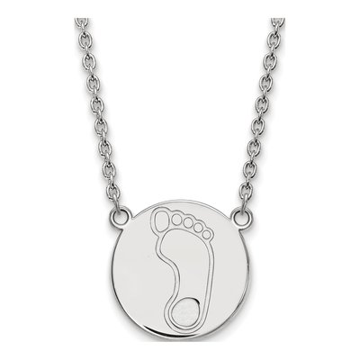 University of North Carolina Sterling Silver Large UNC Tar Heels Disc Necklace