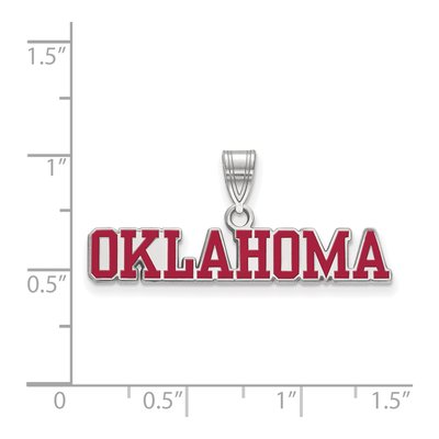 University of Oklahoma Sterling Silver Large Enameled Pendant – view 2