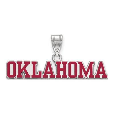 University of Oklahoma Sterling Silver Large Enameled Pendant