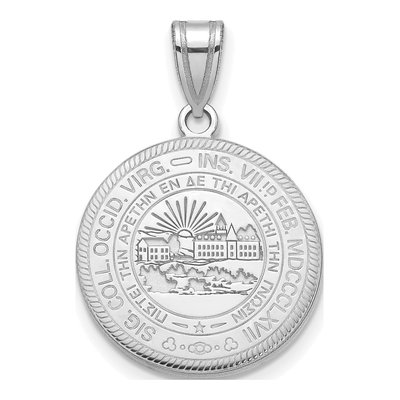 West Virginia University Sterling Silver WVU Large Crest Pendant
