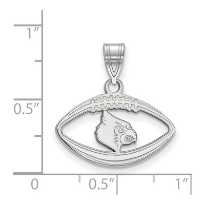 University of Louisville Sterling Silver Medium Cardinal Football Pendant – view 2