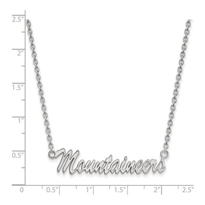 West Virginia University Sterling Silver Medium WVU Mountaineers Script Pendant Necklace – view 2