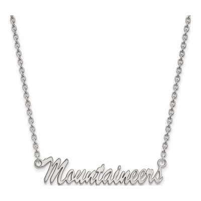 West Virginia University Sterling Silver Medium WVU Mountaineers Script Pendant Necklace