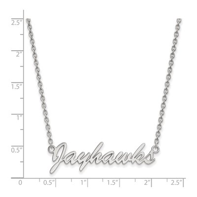 University of Kansas Sterling Silver Medium Jayhawks Script Pendant – view 2