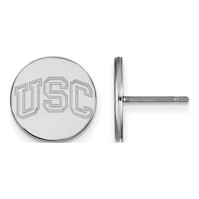 University of Southern California Sterling Silver USC Trojans Extra Small Disc Earrings